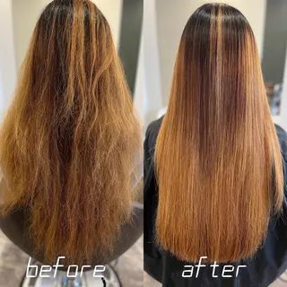 ロング ブリーチ毛に縮毛矯正 ✨カラー✨山田 正幸のヘアスタイル