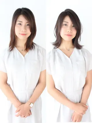 ミディアム 河野 薫のヘアスタイル