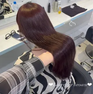 ロング カラー ブリーチなし🍒中韓 /暖色系🍒のヘアスタイル