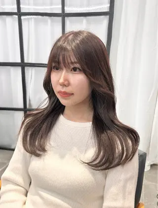 セミロング カラー 韓国×髪質改善カラー 💎hinaのヘアスタイル