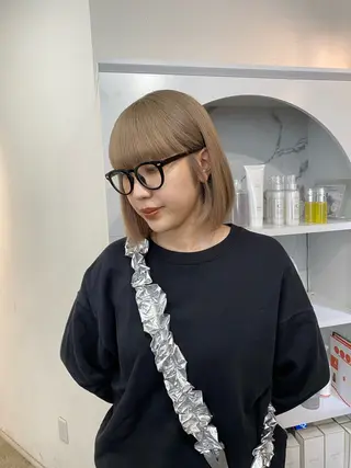 ミディアム カラー ブリーチ୨୧大阪梅田 タカシマリナ♡のヘアスタイル