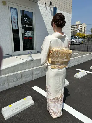 セミロング ヘアアレンジ アミオーガニック カラーのヘアスタイル