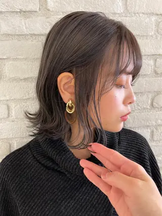 ミディアム ボブ/縮毛矯正 髪質改善/もえるのヘアスタイル