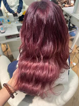 ミディアム カラー 🧸プルエクステ❤︎ ネイルKAO🧸のヘアスタイル