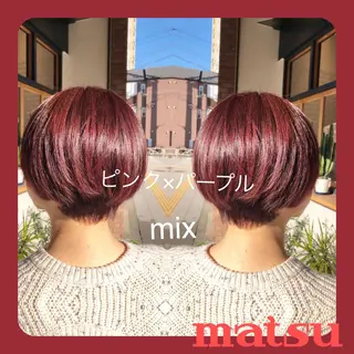 ショート カラー MATSU 🌟韓国🇰🇷のヘアスタイル