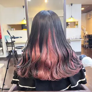 セミロング カラー 編み込みエクステ/ ハイトーン りょすけのヘアスタイル