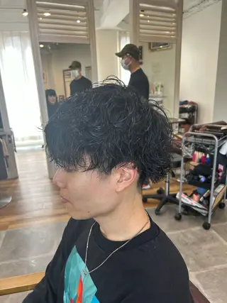 ショート パーマ メンズ CECIL hair なんば店所属・メンズパーマ 艶髪☆店長☆有馬のヘアスタイル