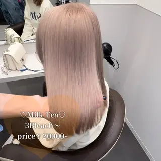 セミロング カラー 💕ブリーチ/ヘアメ 🎀YUUKAのヘアスタイル