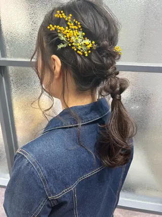 セミロング ヘアアレンジ 飯塚 沙衣のヘアスタイル