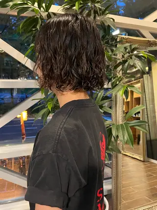 ミディアム パーマ 松野 心音のヘアスタイル