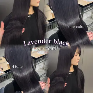 ロング カラー 暗髪🩶ラベンダー/ ブルー/ユウナ🤍のヘアスタイル