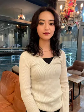 ミディアム パーマ レイヤーパーマ🪐 伽羅のヘアスタイル