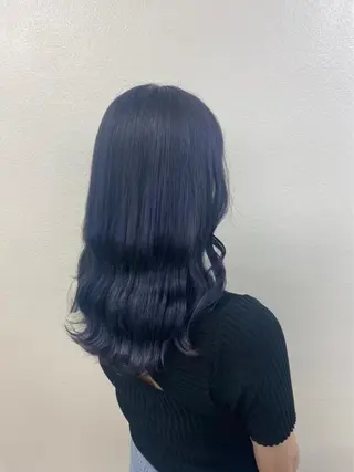 セミロング カラー ワインレッド 🍒KAHOのヘアスタイル