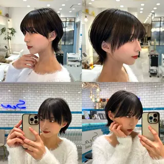 ショート カラー 新宿/髪質改善/ボブ 韓国レイヤー大重聖斗のヘアスタイル