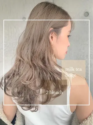 セミロング カラー 柔らかbeige モトキのヘアスタイル