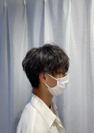 メンズ 透明感ブリーチ/ メンズパーマのヘアスタイル