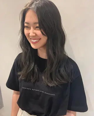 セミロング カラー ♡ma ki♡のヘアスタイル