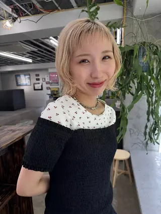 セミロング カラー パーマ ヘアアレンジ 心斎橋美容室 Junのヘアスタイル