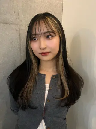 ロング カラー レイヤーカット/ハイ トーンカラー/きらのヘアスタイル