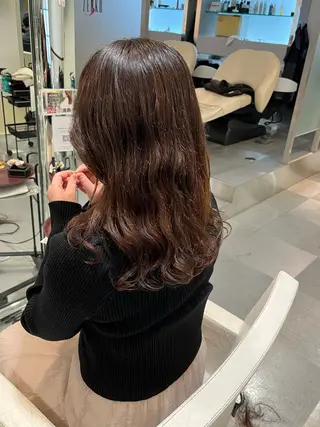 ロング パーマ コテ巻き風パーマ 藤澤　知彌のヘアスタイル