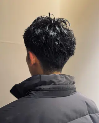 メンズ スパイキーショート 大人パーマ 丸山のヘアスタイル