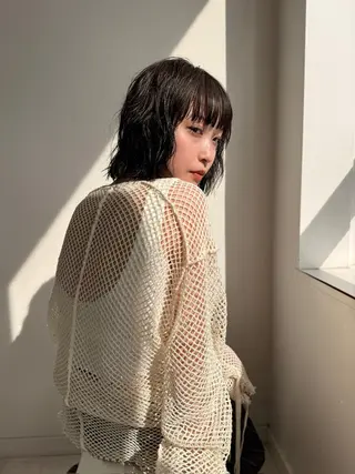 ショート パーマ ぱつっとボブ 古家 佑真のヘアスタイル