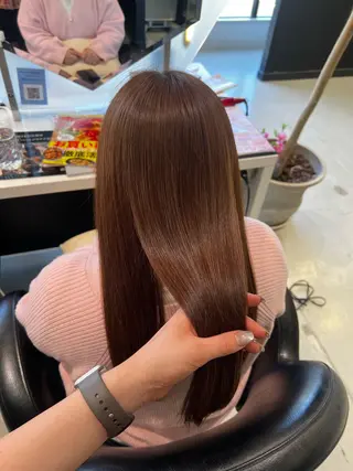 ロング カラー 韓国風顔まわり/ベー ジュ/マツエク♡美咲のヘアスタイル