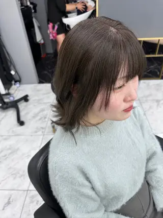 ロング 無料カット/原宿/ オリーブカラーこはるのヘアスタイル