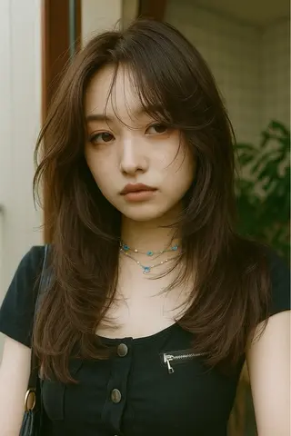 ミディアム カラー ニュアンスレイヤー ハイトーンカラーのヘアスタイル