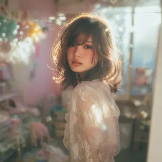 ミディアム 🌼Kubu成田 陽実🌼のヘアスタイル
