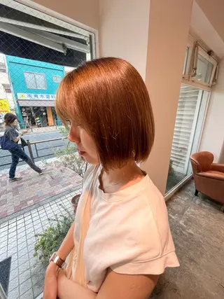 ミディアム カラー ルナ ブリーチモデル募集のヘアスタイル