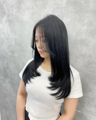 ロング カラー レイヤー/艶カラー /韓国ヘア/高松のヘアスタイル