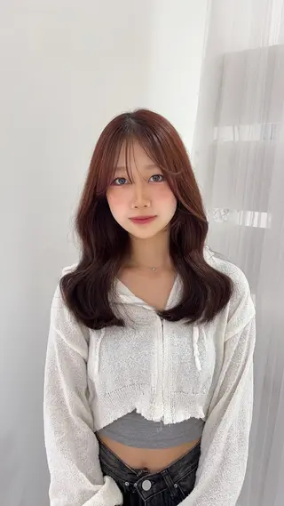 セミロング MIZUKI🫧ྀི 韓国ヘアAFLOATのヘアスタイル