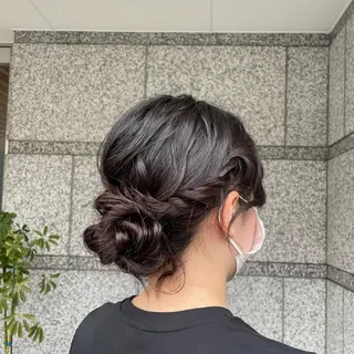 セミロング ヘアアレンジ ハイトーン/アレンジ 🎀アオイ🎀のヘアスタイル