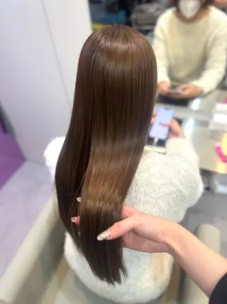 ロング カラー amane໒꒱うる艶 ブリーチ透明感カラーのヘアスタイル