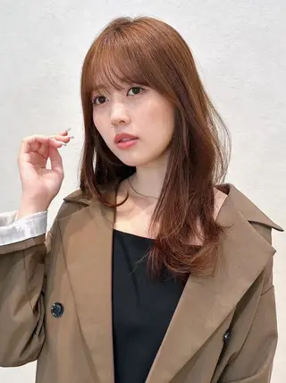 ロング カラー パーマ 🫧小顔×似合わせ× 透明感カラー🫧のヘアスタイル