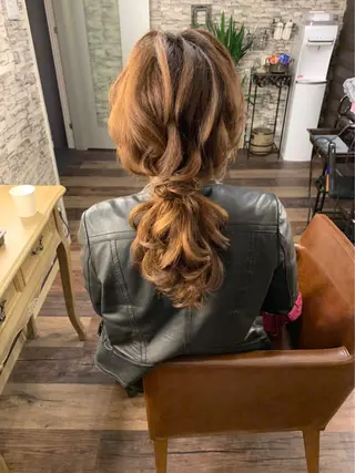 ミディアム カラー ヘアアレンジ hair make  Lucciのヘアスタイル