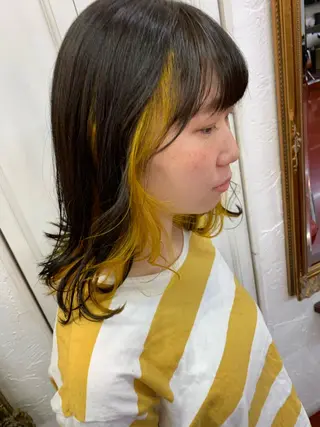 ミディアム カラー ピンクベージュ/新潟 万代/高橋桃葉🍑のヘアスタイル