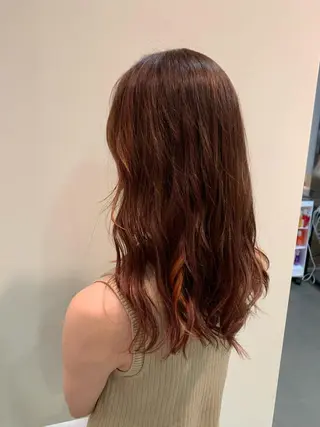 ミディアム カラー 店長/髪質改善/ ナチュラル/松若 優のヘアスタイル