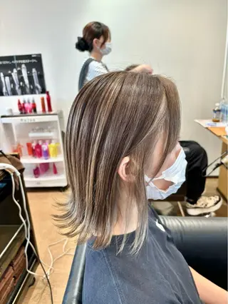 ミディアム カラー 秋山知穂🌸縮毛矯正 ショートお任せ🌸のヘアスタイル