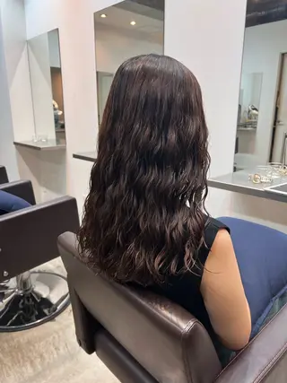 セミロング デジタルパーマ/ 艶カラー/神野楓のヘアスタイル