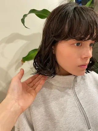 ショート カラー パーマ ボブ/レイヤー/ケア パーマ/リュウタのヘアスタイル