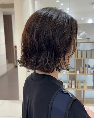 ショート パーマ 顔まわりカット🥀 原ちひろのヘアスタイル