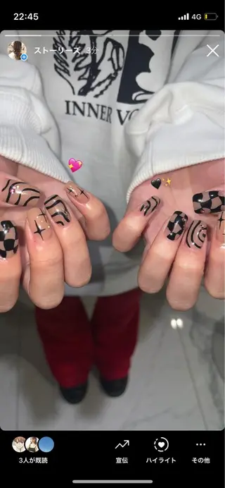 ネイル moca心斎橋所属・˚✧⁺⭐︎༚moca miyuu⁎⁺˳✧༚のネイルデザイン