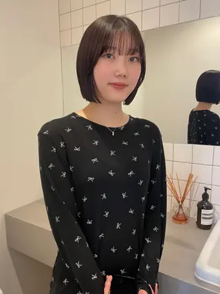 ミディアム ボブカットモデル/パ ーマ/harunaのヘアスタイル