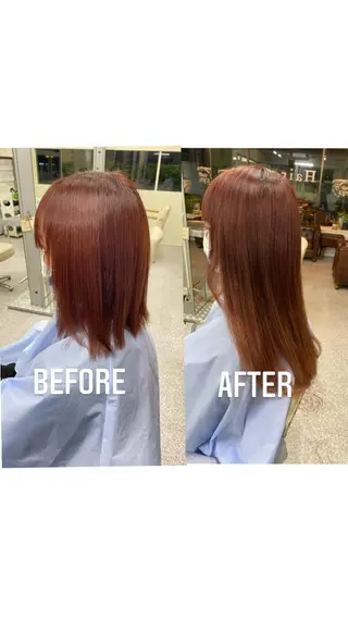 セミロング カラー レイヤーウルフ エクステ磯部のヘアスタイル