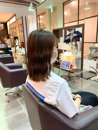 ロング カラー パーマ 関西初の波巻きパーマ コテ巻き風パーマのヘアスタイル