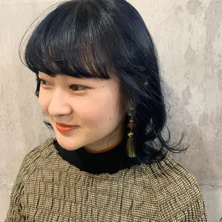 ミディアム パーマ ヘアアレンジ キッズ 女性専用サロン梅田 髪質改善カラーakiのヘアスタイル