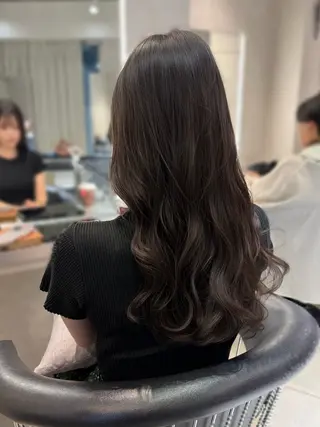 セミロング コテ巻き風パーマ💛 池袋のヘアスタイル