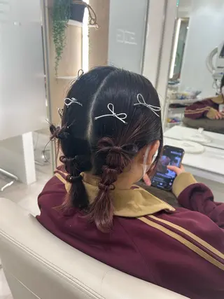 ミディアム ヘアアレンジ Excel美容室所属・柴崎 りるのヘアスタイル